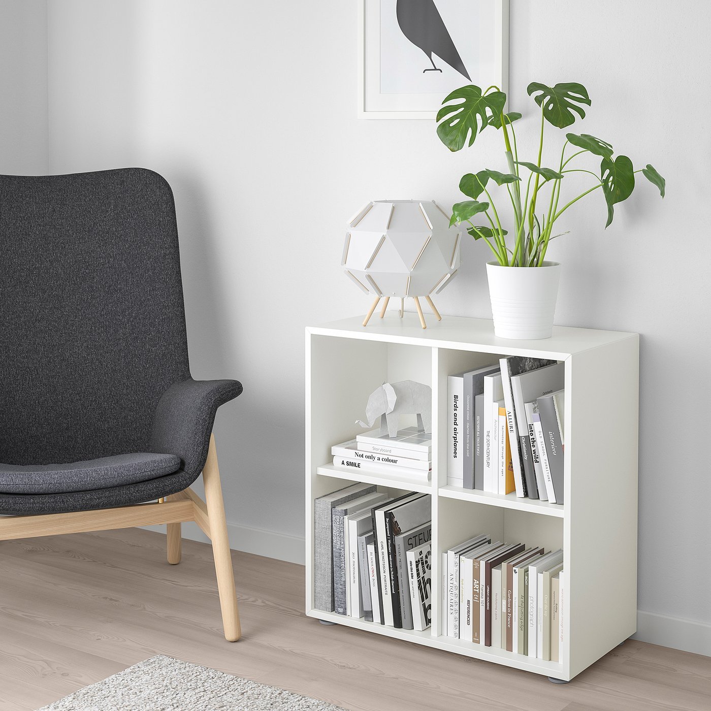 Footnest, Cabinet combination with feet, white, 70x35x72 cm