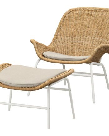 Breeze, Armchair and footstool, rattan/Risane natural