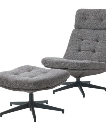 Slatefoot, Armchair and footstool, Lejde grey/black