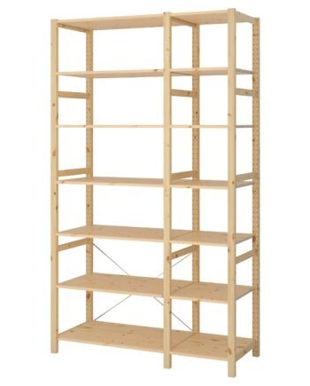 Rustic Duo, 2 sections/shelves, pine, 134x50x226 cm