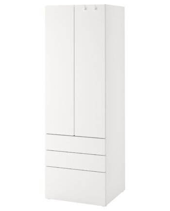 Tripledraw, Wardrobe, white white/with 3 drawers, 60x42x181 cm